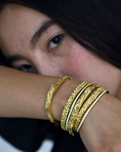 Golden Enamel  Bangle Bracelet - Theloomart
