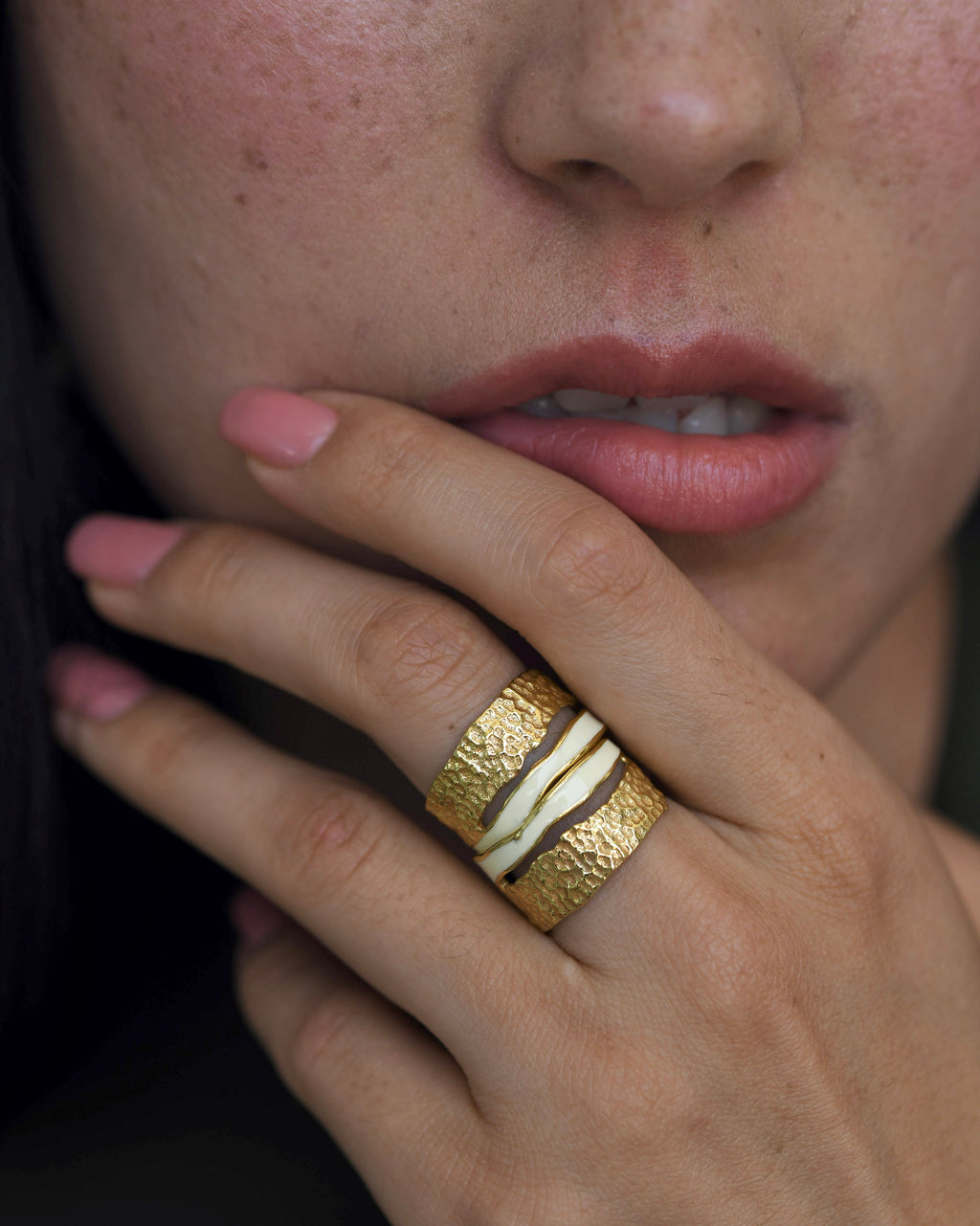 Pearl enamel Stackable rings – Theloomart