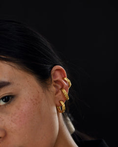 Textured Hexagon Hoop Earrings - Theloomart